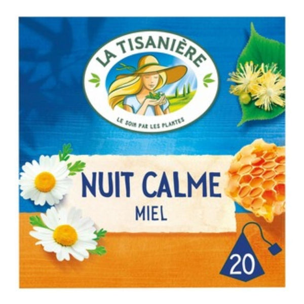 La Tisaniere Infusion Nuit Calme Miel Camomille Tilleul Oranger 20 Sachets 30g
