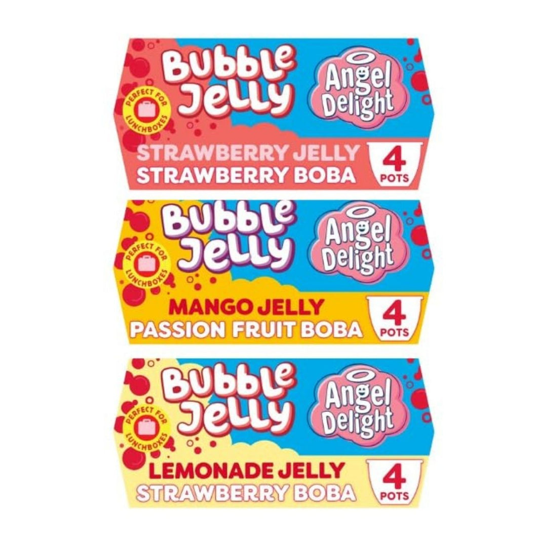 Bubble Jelly Angel Delight Jelly Pots, Strawberry, Mango, Lemonade Flavours with Boba