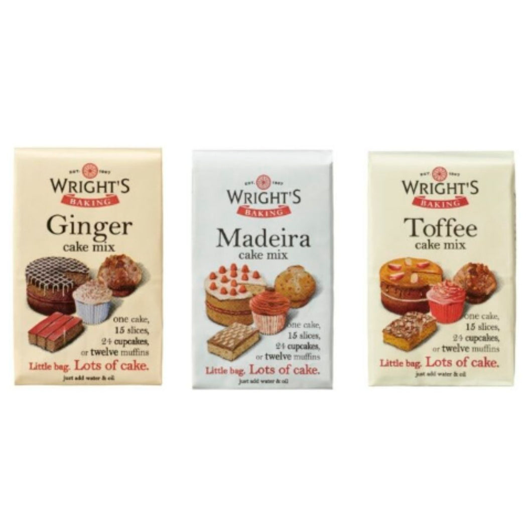 Wrights Variety Cake Mix - Ginger, Madeira & Toffee Cake