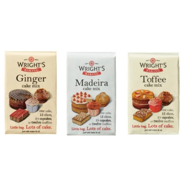 Wrights Variety Cake Mix - Ginger, Madeira & Toffee Cake