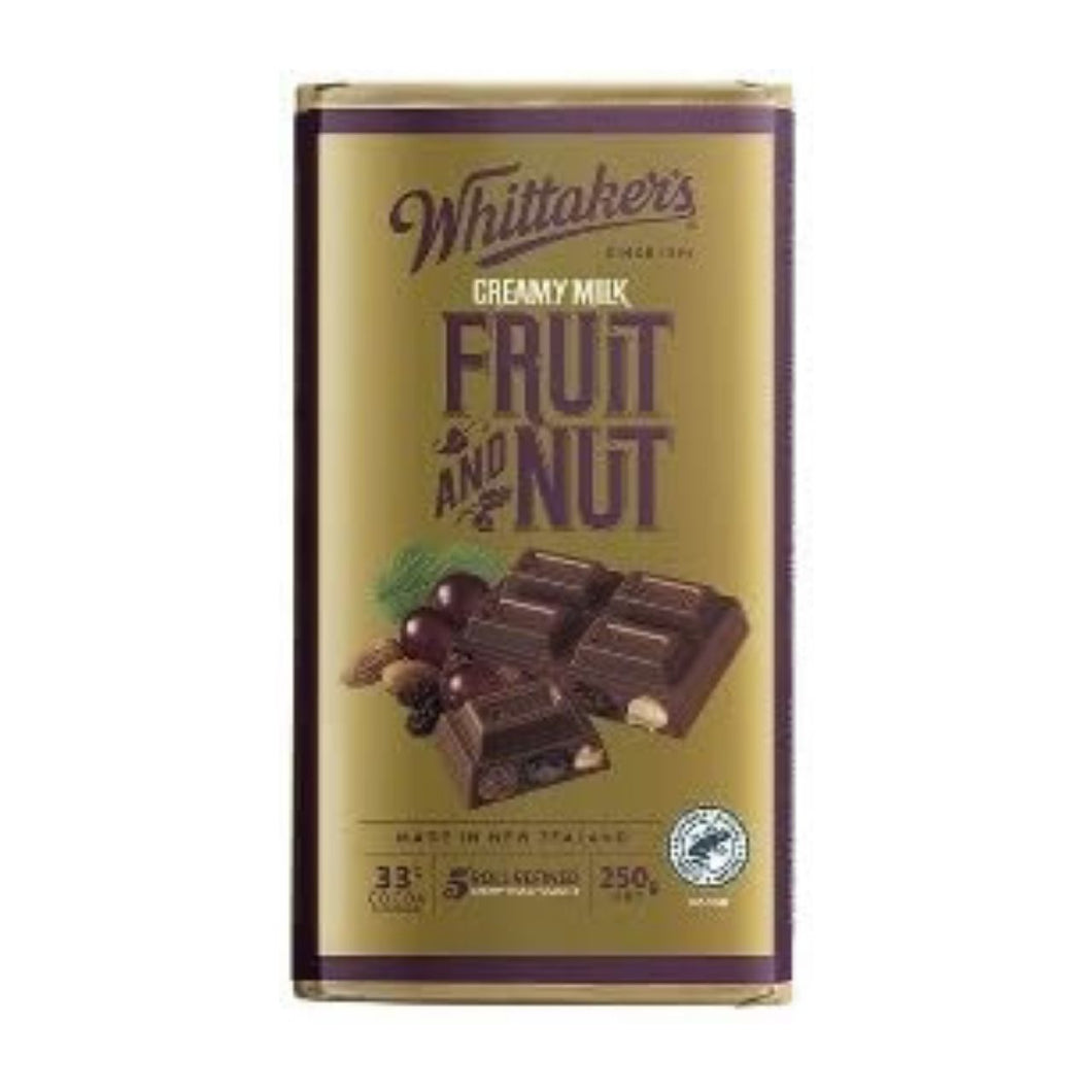 Whittaker's Creamy Milk Fruit and Nut Chocolate Block, 250g
