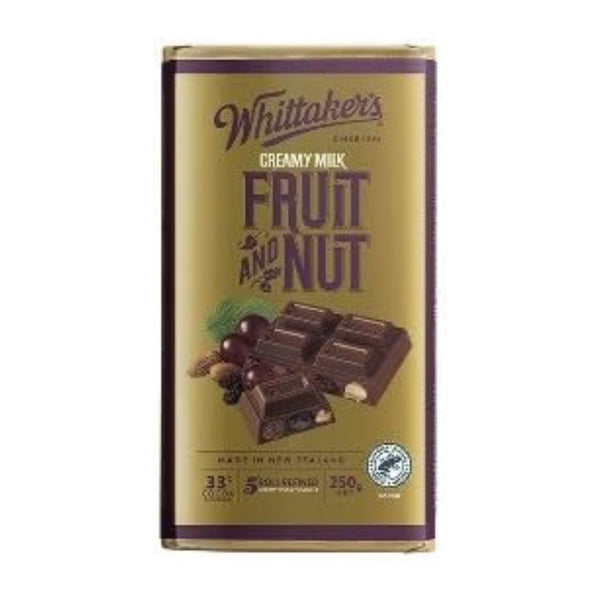 Whittaker's Creamy Milk Fruit and Nut Chocolate Block, 250g