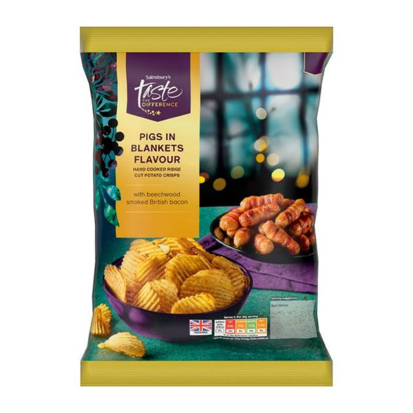 Sainsbury's 150g Pigs in Blankets Ridge Crisps, Taste the Difference