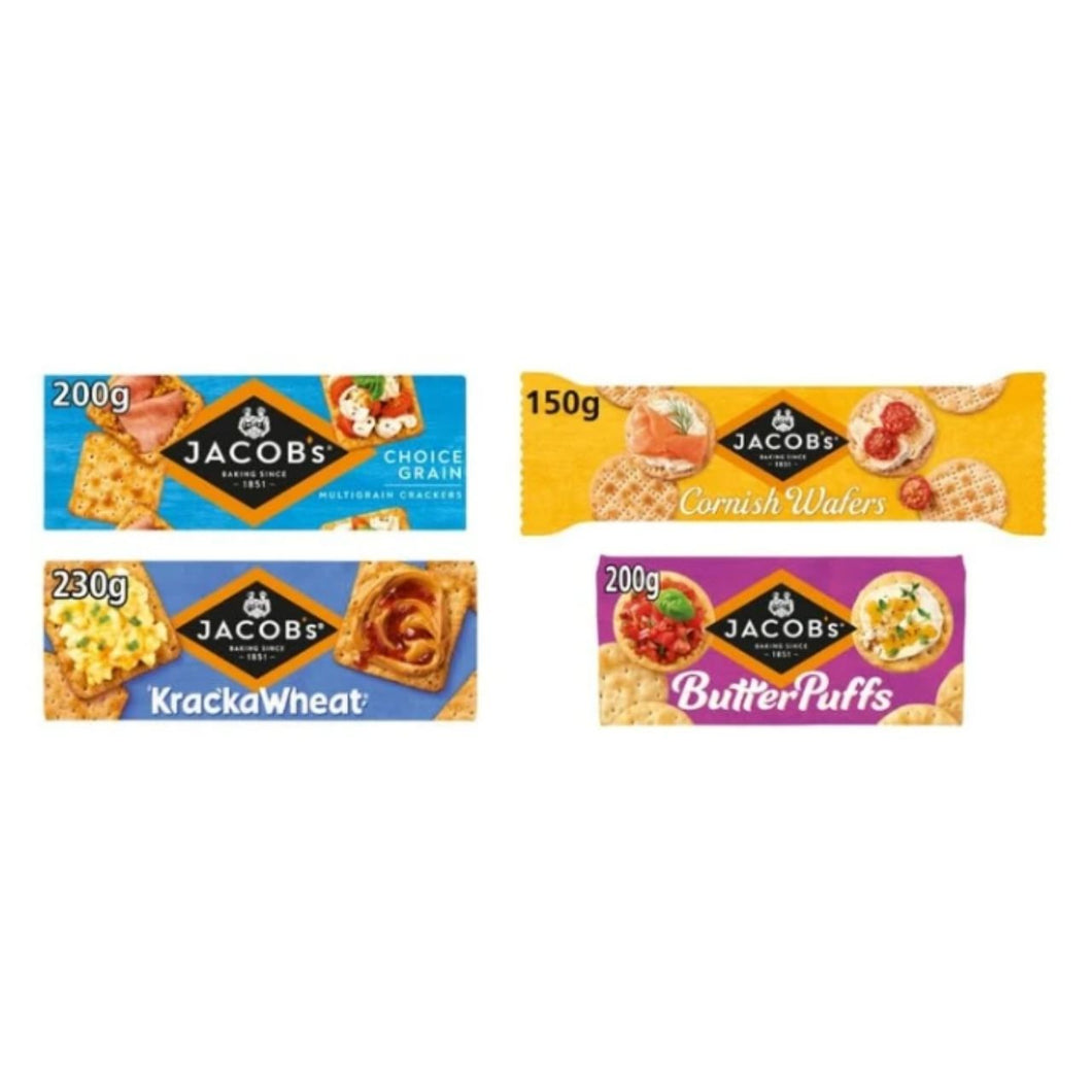 Jacob's Crackers Variety Pack, Choice Grain, KrackaWheat, Cornish Wafers, ButterPuffs