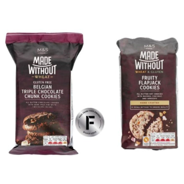 M&S Made Without Wheat & Gluten Free Belgian Triple Chocolate Chunk and Fruity Flapjack Cookies