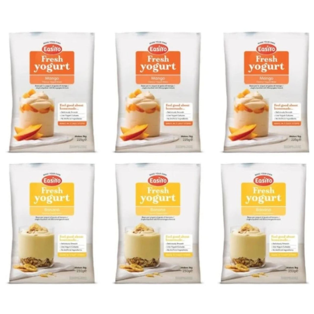 EasiYo Fresh Yogurt Powder Mix, Mango and Banana Flavours