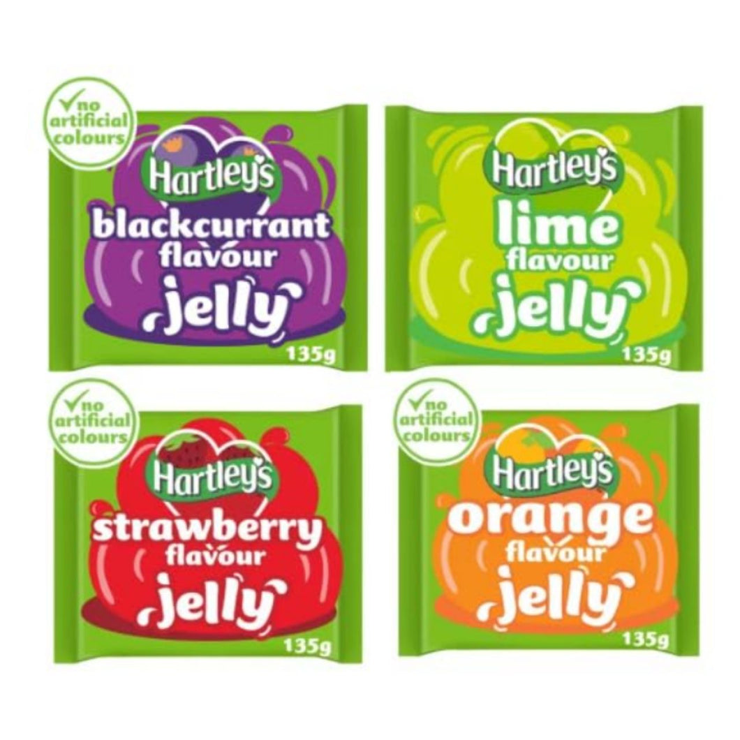 Hartley's Flavour Jelly, Blackcurrant, Lime, Strawberry and Orange Varieties, No Artificial Colours, 135g