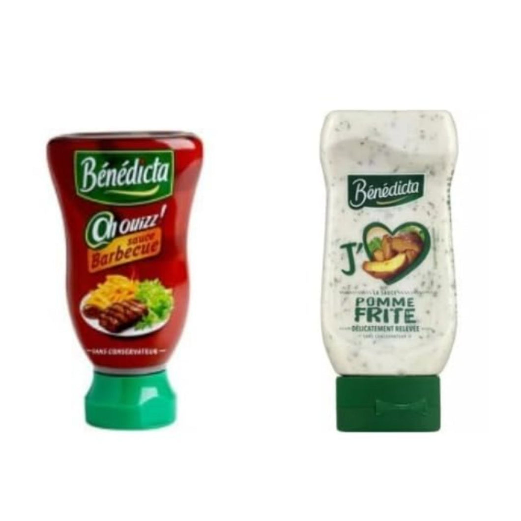Bénédicta Sauce Duo Pack, Barbecue and Pomme Frite, No Preservatives, Squeeze Bottle