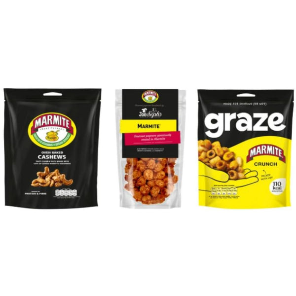 Marmite Oven Baked Cashews, Savoury Snack, Crunchy Popcorn, Sharing Pack