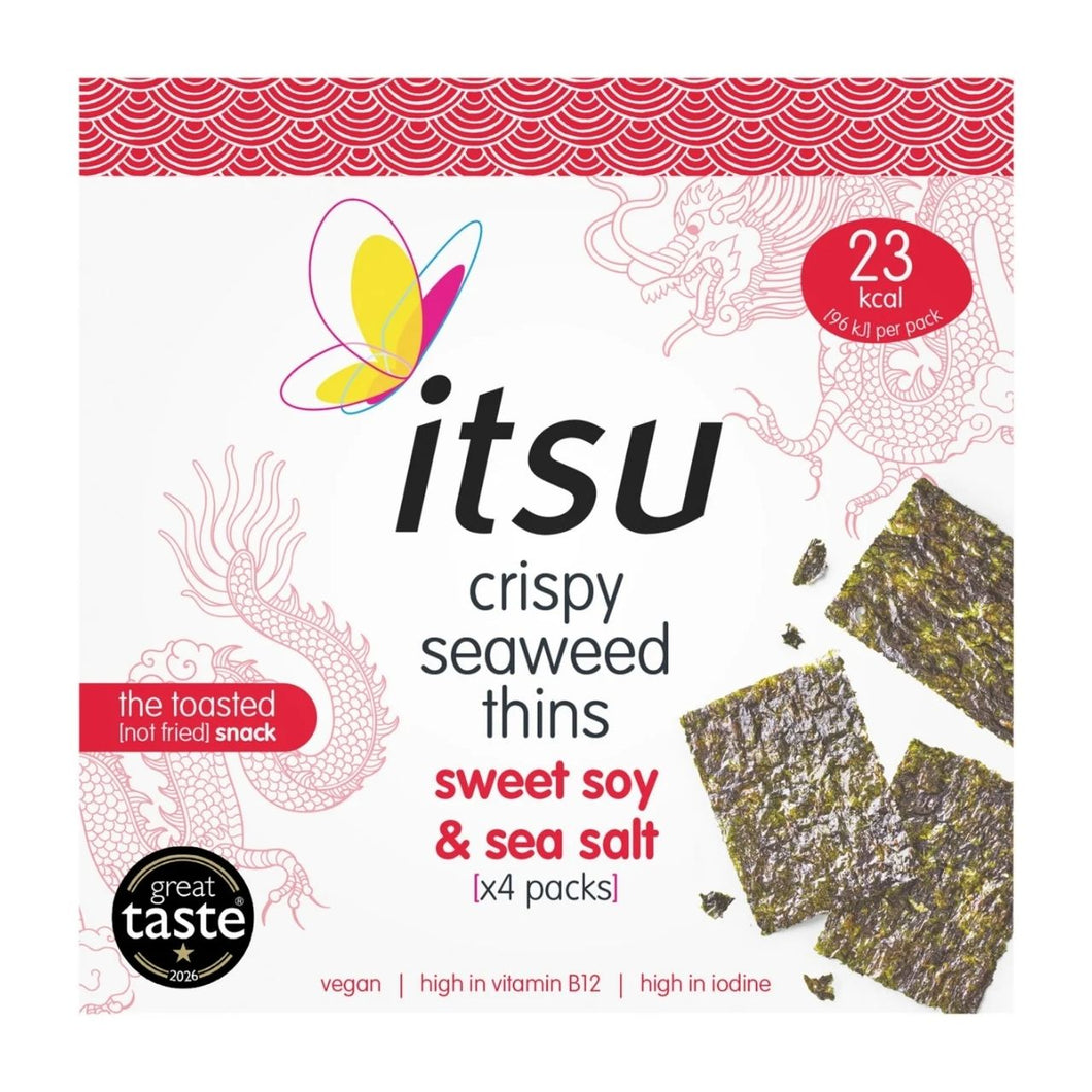 Itsu Sweet Soy & Sea Salt Crispy Seaweed Thins Multipack 4x5g