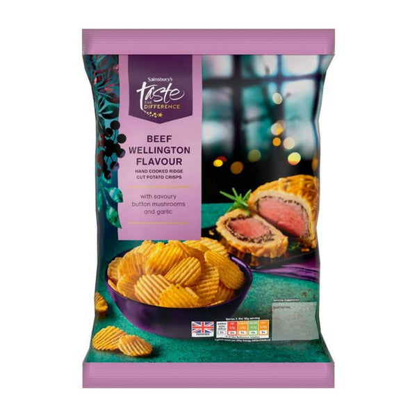 Sainsbury's 150g Beef Wellington Flavour Hand Cooked Ridge Cut Potato Crisps, Taste the Difference