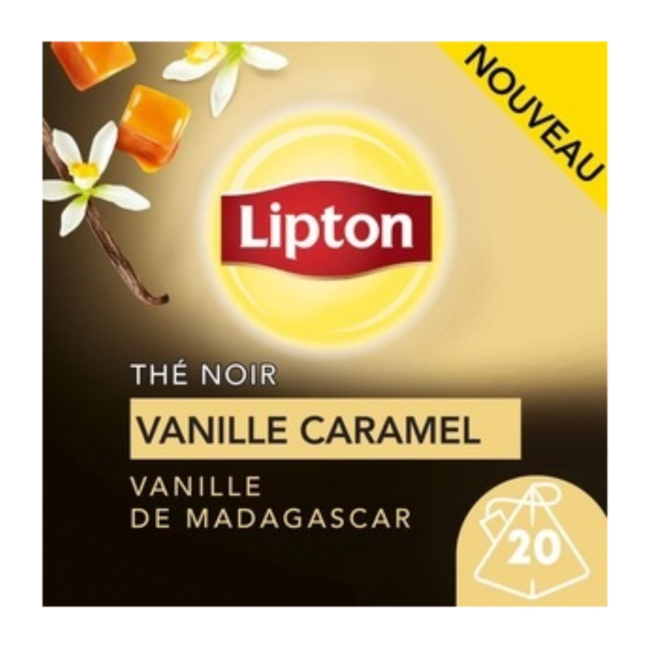 Lipton Thé Noir Vanille Caramel 20 sachets 34g