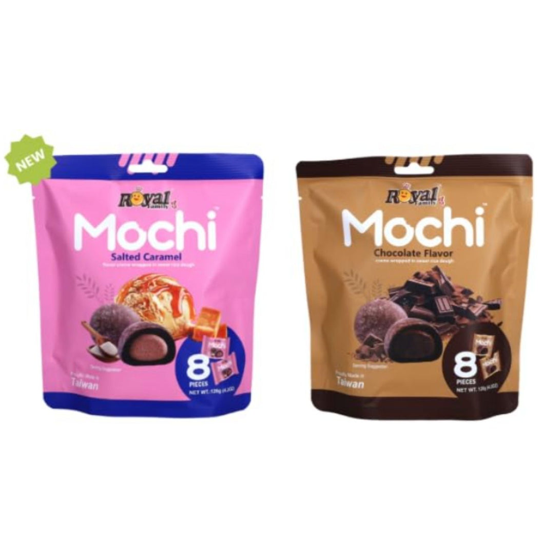 Royal Family Mochi, Salted Caramel and Chocolate Flavour, Sweet Rice Dough