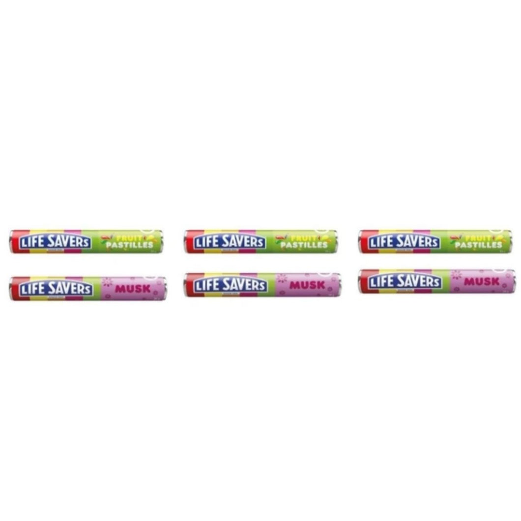Life Savers Fruit Pastilles and Musk Candy Rolls, Assorted Flavours, 6 Pack