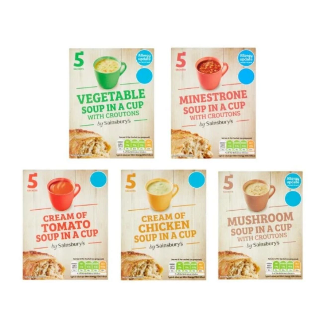 Sainsburys Cup Soup with Croutons - Variety Pack