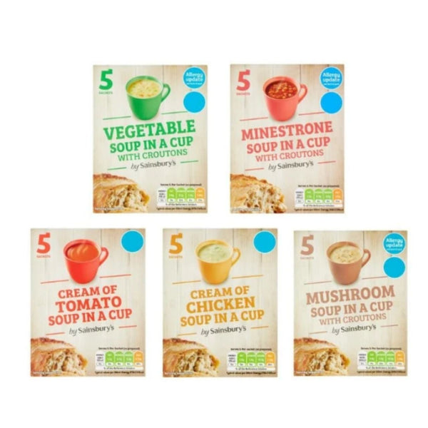 Sainsburys Cup Soup with Croutons - Variety Pack