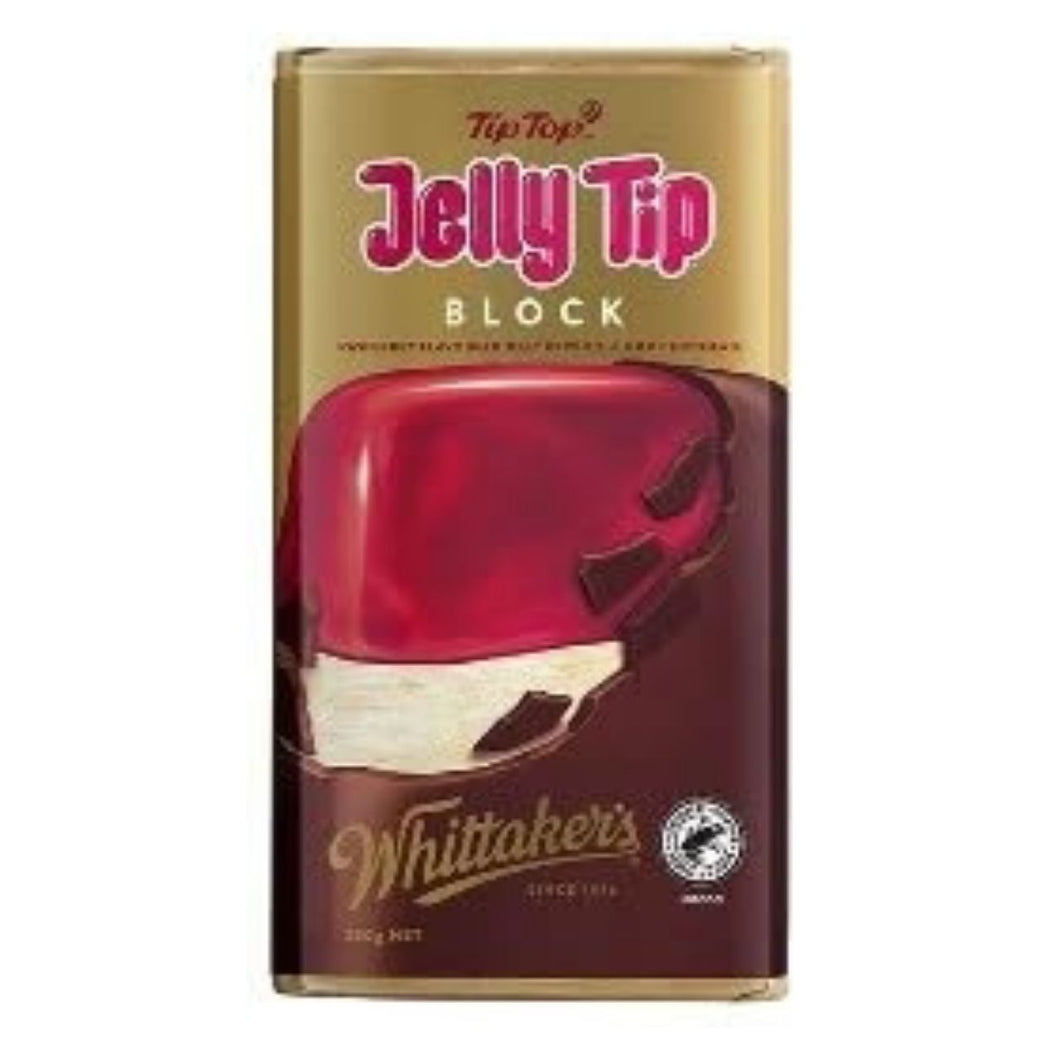 Whittaker's Jelly Tip Block Chocolate, Raspberry Jelly, Vanilla Cream and Chocolate, 180g