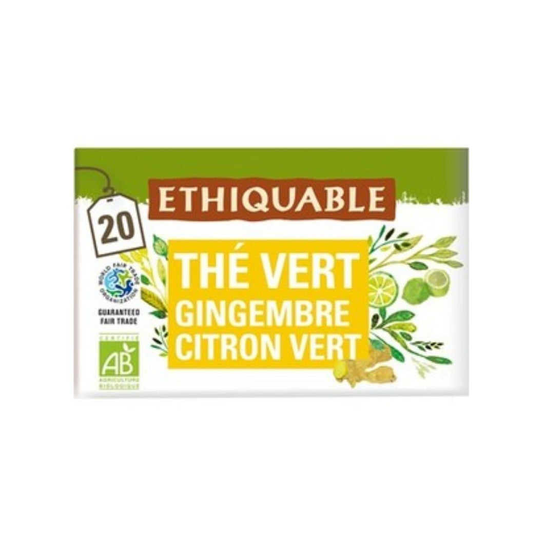 Ethiquable Thé Vert de Ceylan Gingembre Citron Vert BIO 36g