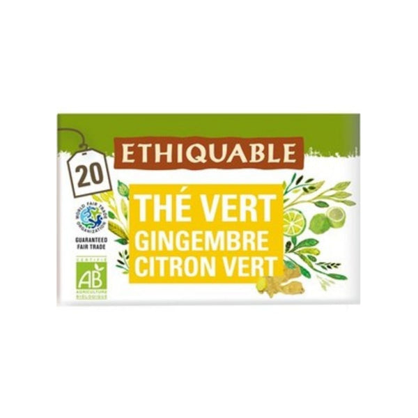 Ethiquable Thé Vert de Ceylan Gingembre Citron Vert BIO 36g