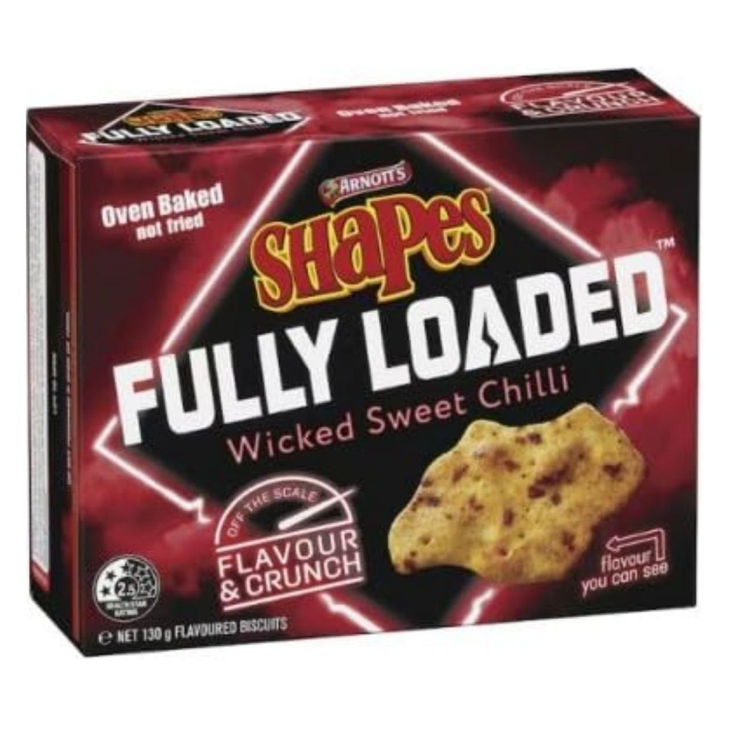 Arnott's Shapes Fully Loaded™ Wicked Sweet Chilli Flavoured Biscuits, Oven Baked, 130g