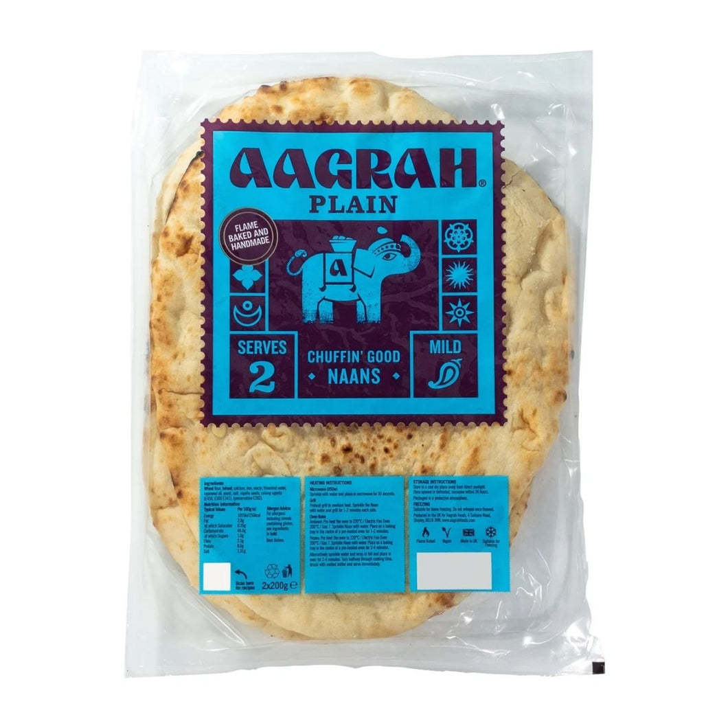 Aagrah Plain Family Size Naan 2x200g