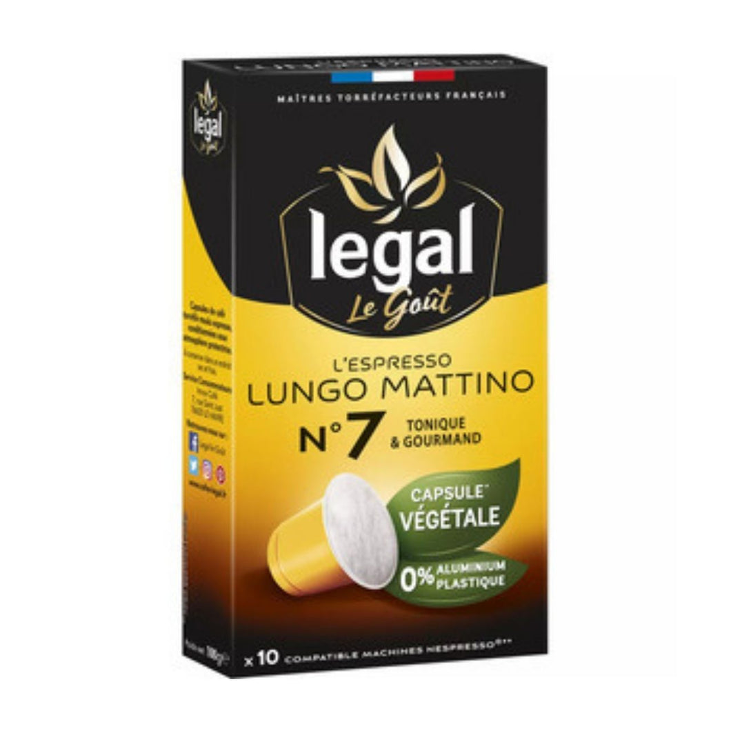 Legal L'Espresso Lungo Mattino N°7 Capsules Végétales (x10) 50g