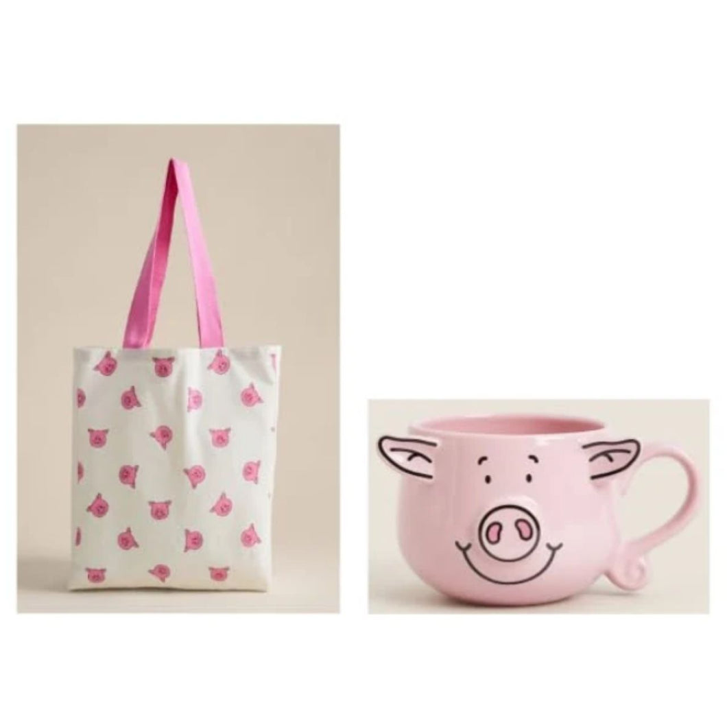 M&S Percy Pig Gift Set: Pink Ceramic Mug and Tote Bag
