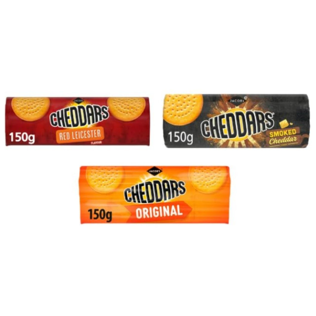 Jacobs Cheddars Biscuits, Original, Red Leicester & Smoked Cheddar Flavours