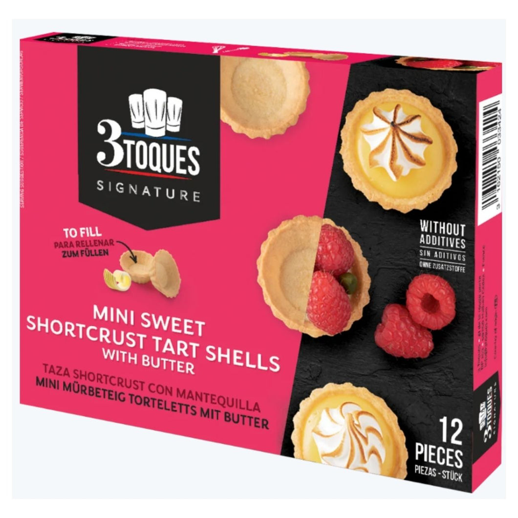 3 Toques 12 Mini Sweet Shortcrust Tart Shells 72G