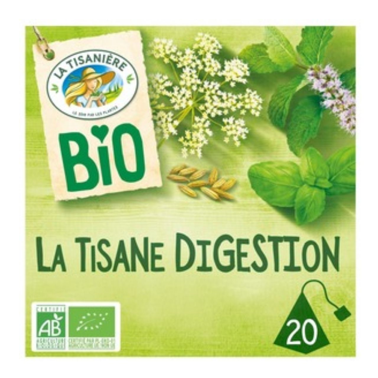 La Tisaniere BIO La Tisane Digestion Menthe Douce Anis Basilic (x20) 30g