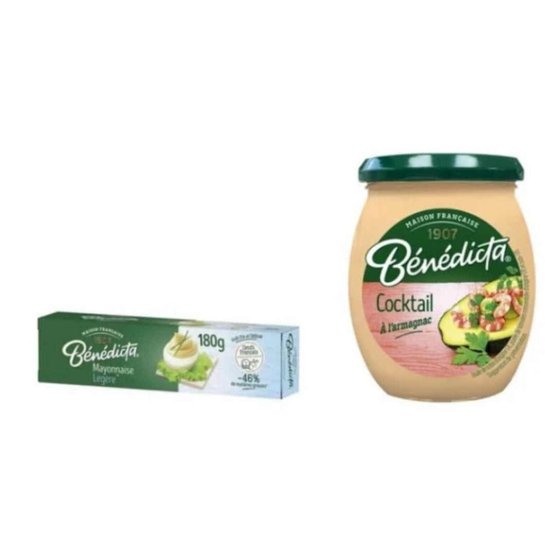 Bénédicta Mayonnaise Légère 46% and Cocktail Sauce à l'armagnac, French Condiment Set