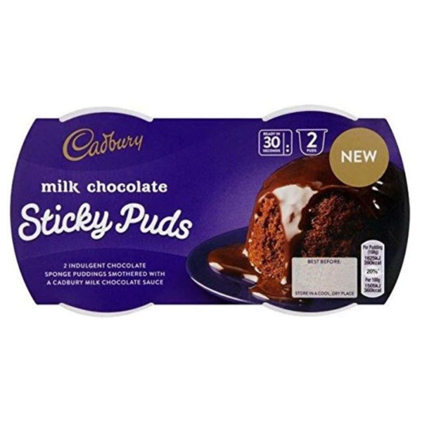 Cadbury Milk Chocolate Sponge Pudding Cake Desserts Pots 2x95g