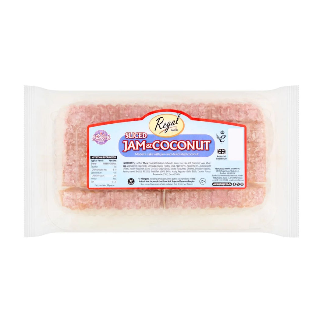 Regal Sliced Jam & Coconut Cake - 10 per pack