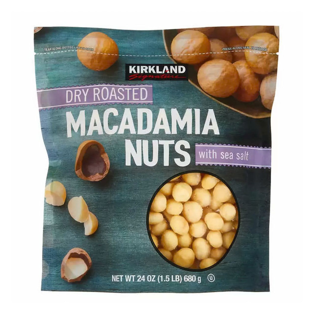 Kirkland Signature Dry Roasted Macadamia Nuts with Sea Salt, 680g