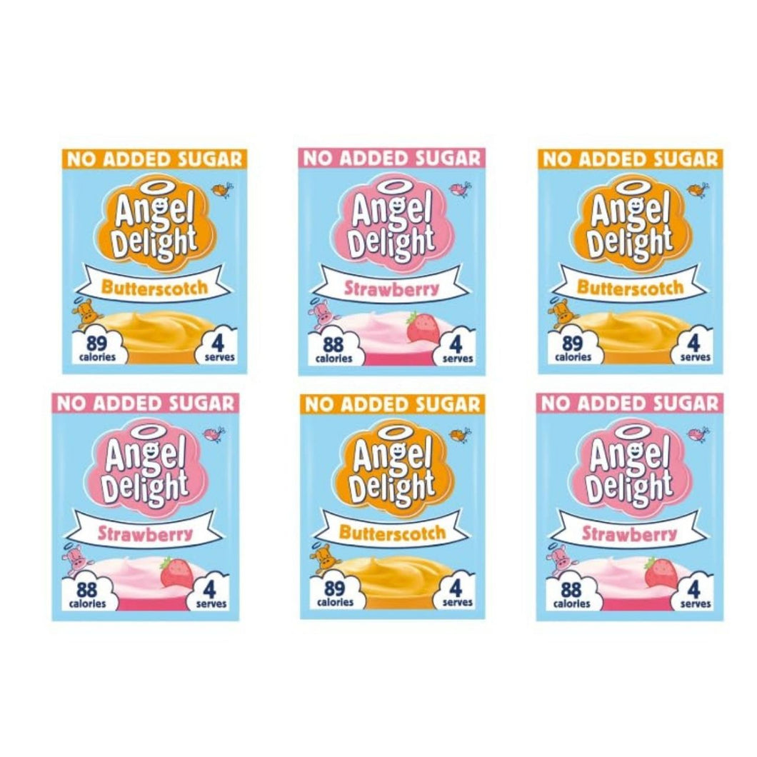 Angel Delight No Added Sugar Butterscotch & Strawberry - Pack of 6
