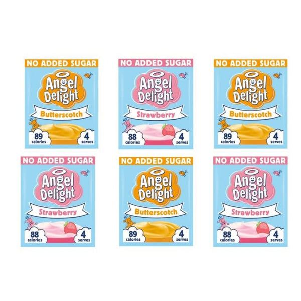 Angel Delight No Added Sugar Butterscotch & Strawberry - Pack of 6
