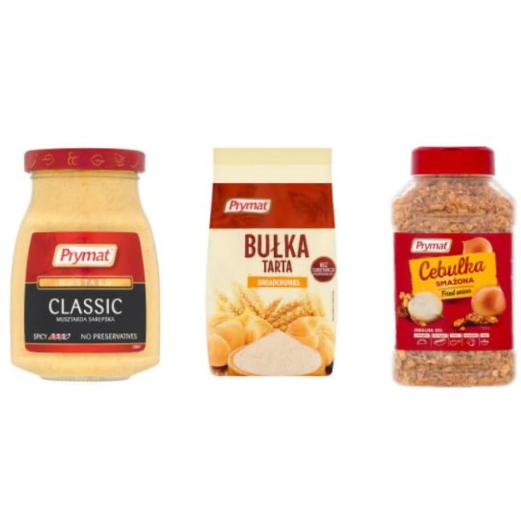 Prymat Classic Mustard, Breadcrumbs, and Fried Onion, No Preservatives, Spicy, Variety Pack