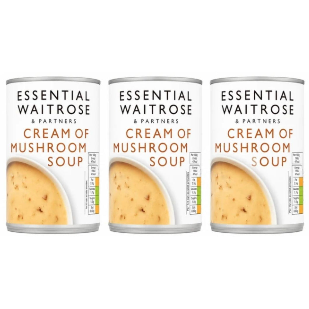 Waitrose Cream of Mushroom Soup 400g, Pack of 3