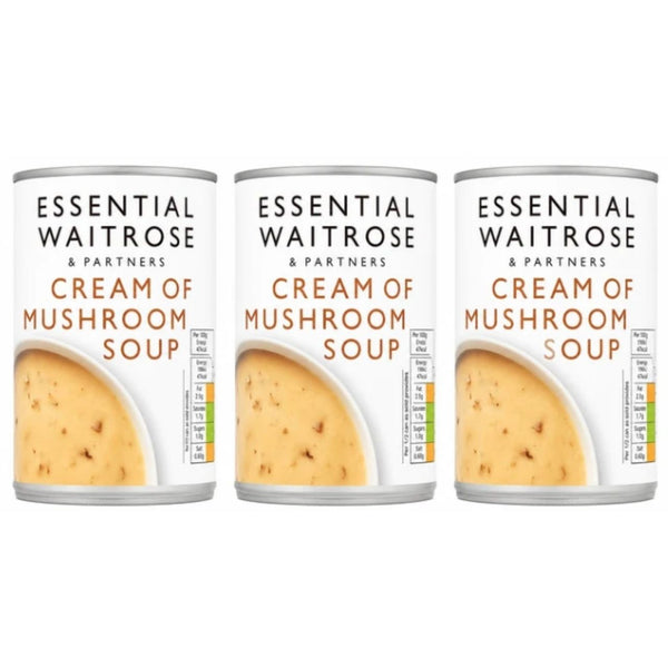 Waitrose Cream of Mushroom Soup 400g, Pack of 3