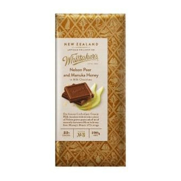 Whittaker's Nelson Pear and Manuka Honey in Milk Chocolate, New Zealand Artisan Collection, 100g