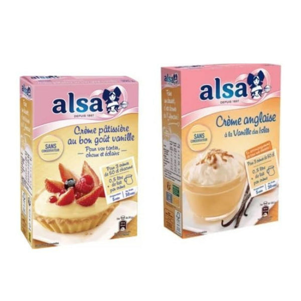 Alsa Crème Pâtissière Vanilla & Crème Anglaise Vanille des Isles, No Preservatives, Baking Mix