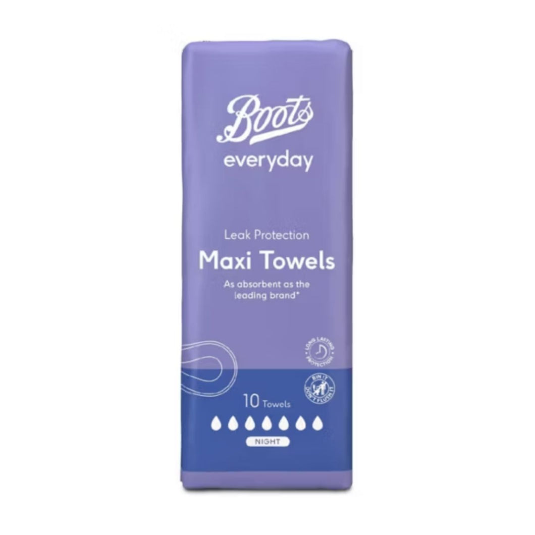 Boots Everyday Maxi Towels Night 10s
