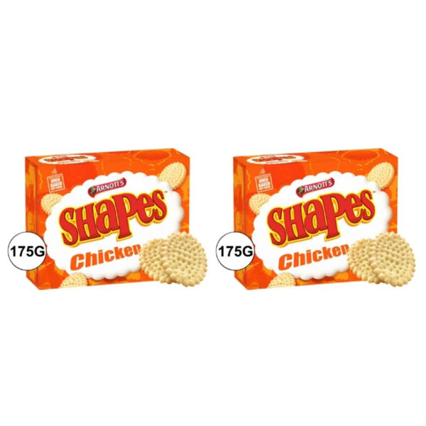 Arnott's Shapes Chicken Flavour Crackers, Oven Baked, 175g, Pack of 2