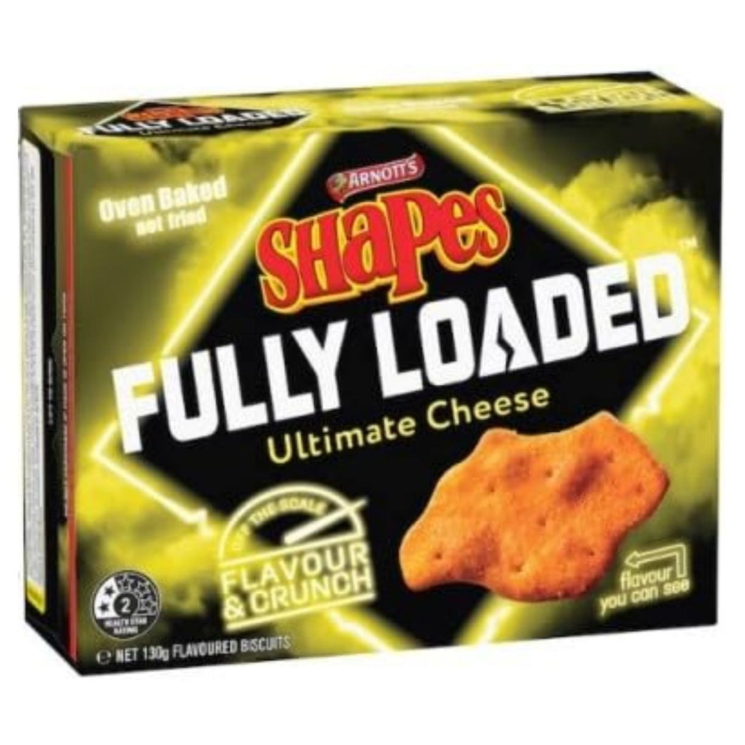 Arnott's Shapes Fully Loaded™ Ultimate Cheese Flavoured Biscuits, Oven Baked, 130g