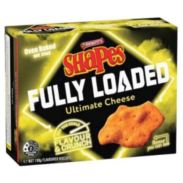 Arnott's Shapes Fully Loaded™ Ultimate Cheese Flavoured Biscuits, Oven Baked, 130g