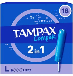 Tampax Compak Lites Applicator Tampons 18 per pack