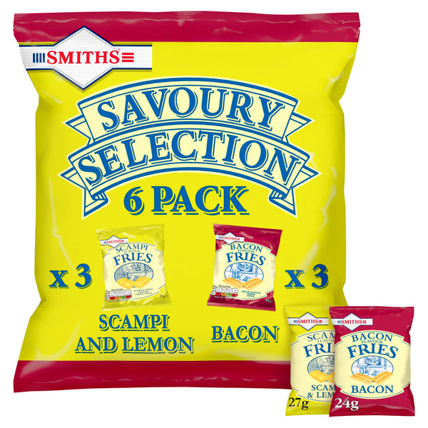 Smiths Savoury Selection Multipack Snacks Crisps 6 Pack
