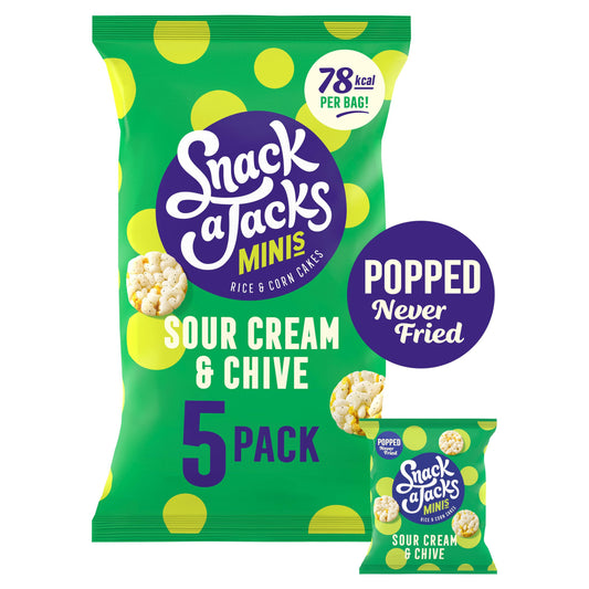 Snack a Jacks Sour Cream & Chive Rice Cakes Crisps, 5x19g