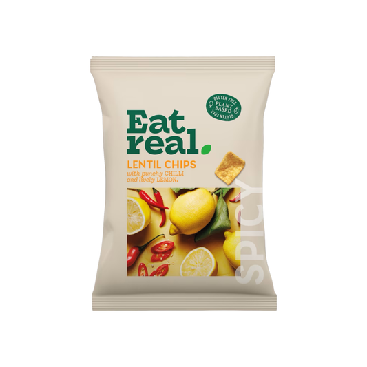 Eat Real Lentil Chips - Punchy Chilli & Lively Lemon 95g