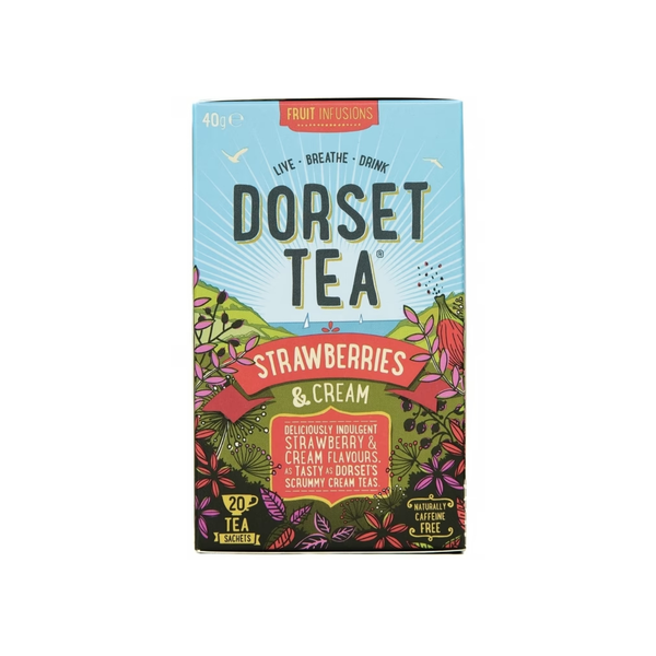 Dorset Tea Fruit Infusions Strawberries & Cream - 20 Sachets 40g